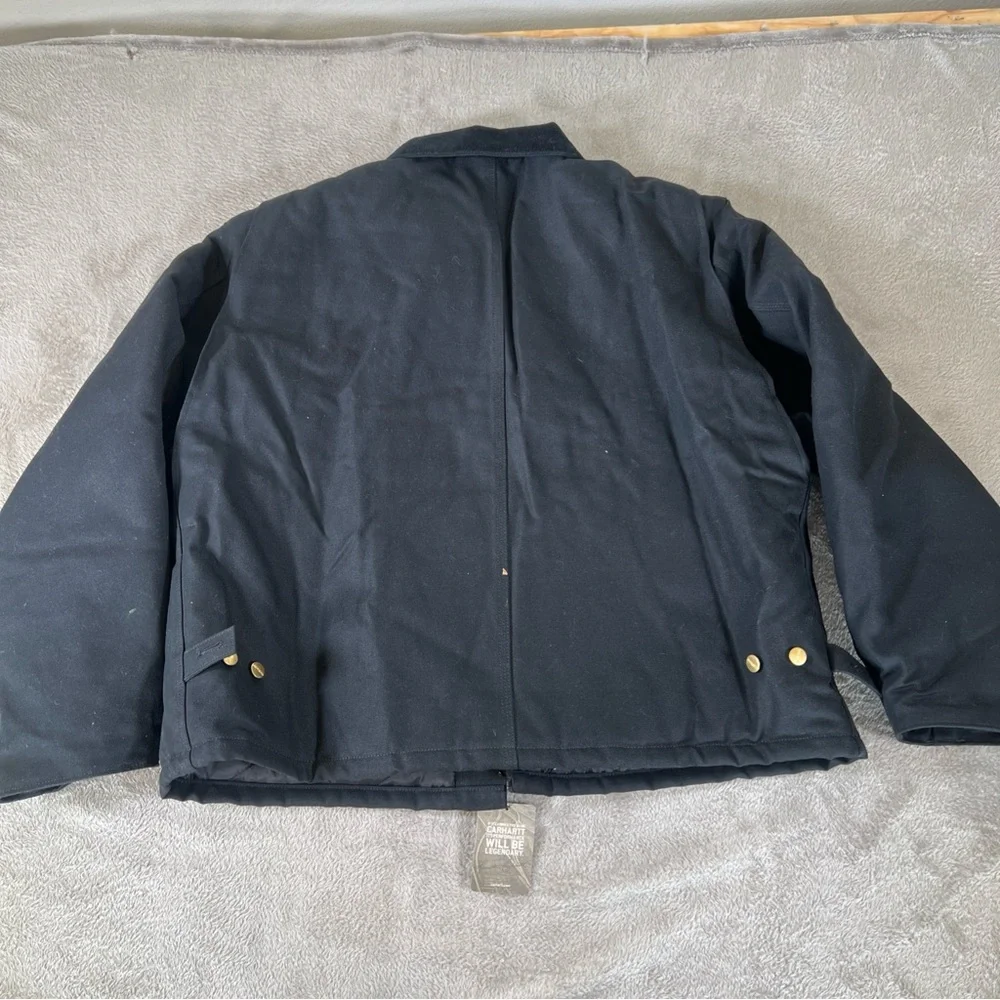 Carhartt Jacket Mens Size 2XL Black J002 Corduroy Collar Quilted Cowboy New Y2K - Picture 9 of 11